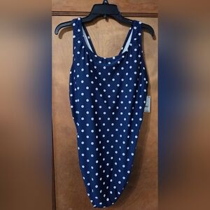 NWT Lands' End Polka Dot Cross Strap Swim, 2X